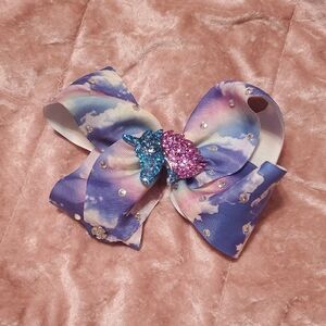 JoJo Siwa Clouds Print Unicorn Large Hair Bow Girls